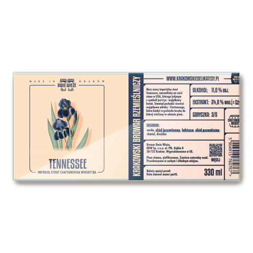 Nowa etykieta (2022)  -  Tennessee Imperialny Stout Chattanooga BA - Browar Dwie Wieże